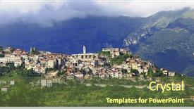  Presentation with italia - PPT layouts enhanced with italian hill top medieval villages background and a tawny brown colored foreground