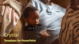  Presentation with snack - Theme enhanced with village-african-boy-eating background and a tawny brown colored foreground