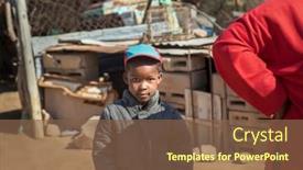  Presentation with village - Presentation theme featuring village-african-child background and a tawny brown colored foreground