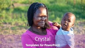  Presentation with mother child - PPT theme featuring village-african-mother-with-braids background and a purple colored foreground