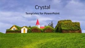  Presentation with village - Colorful theme enhanced with village ancestors the reconstituted village backdrop and a light blue colored foreground