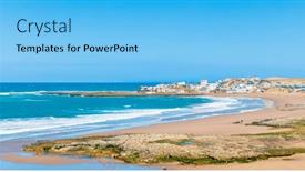  Presentation with morocco - Presentation with village-and-ocean-tfnit background and a light blue colored foreground