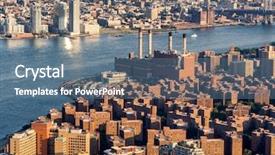  Presentation with new york city - Presentation design consisting of village and the con edison background and a ocean colored foreground