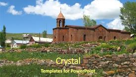  Presentation with armenia - Beautiful presentation theme featuring village church armenia backdrop and a tawny brown colored foreground