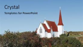  Presentation with nova scotia - Colorful presentation theme enhanced with village-church-in-peggy-s backdrop and a light blue colored foreground
