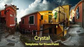  Presentation with italian - PPT theme featuring village city - panorama of a cozy street background and a tawny brown colored foreground
