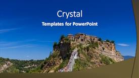  Presentation with italy - Audience pleasing PPT theme consisting of village-civita-di-bagnoregio backdrop and a dark gray colored foreground