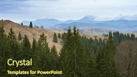  Presentation with spring - Colorful presentation theme enhanced with village cloudy day with interesting backdrop and a tawny brown colored foreground