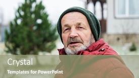  Presentation with russia - Slide deck with village-elderly-bearded-man-outdoors background and a seafoam green colored foreground