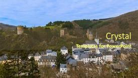  Presentation with luxembourg - Colorful presentation design enhanced with village-esch-sur-sure backdrop and a tawny brown colored foreground