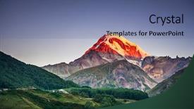  Presentation with village - Beautiful presentation theme featuring village georgia europe beauty world backdrop and a ocean colored foreground