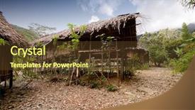  Presentation with papua indonesia - Presentation having village hut in papua indonesia background and a tawny brown colored foreground
