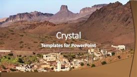 Presentation with moroccan - Presentation theme consisting of moroccan village in atlas mountains background and a tawny brown colored foreground