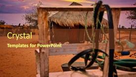  Presentation with hut - PPT layouts consisting of village-in-botswana-a-hut background and a tawny brown colored foreground