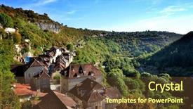  Presentation with village - Theme with village in france the main background and a tawny brown colored foreground
