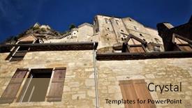  Presentation with village - PPT theme enhanced with village in france the main background and a  colored foreground