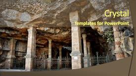  Presentation with world war one - PPT theme having village in france the subterranean background and a tawny brown colored foreground