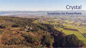  Presentation with village - Audience pleasing PPT layouts consisting of village in galicia at northwest backdrop and a sky blue colored foreground