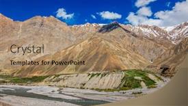  Presentation with village india - Theme enhanced with village-in-himalayas-pin-valley background and a coral colored foreground