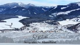  Presentation with study children village - Amazing slide deck having village-in-mountain-valley-zuberec backdrop and a light blue colored foreground