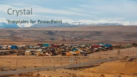  Presentation with russia - Presentation design consisting of village-in-mountains-of-altai background and a light blue colored foreground