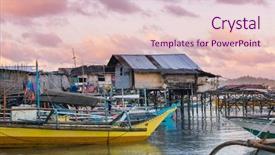  Presentation with philippines - Amazing PPT layouts having traditional fishing village in palawan backdrop and a lemonade colored foreground