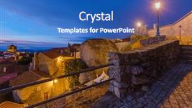  Presentation with village - Presentation theme having village monsanto - portugal - architecture background background and a teal colored foreground