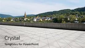  Presentation with hill - Slides enhanced with village near green hill background and a  colored foreground