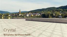  Presentation with hill - PPT layouts consisting of village near green hill from empty square in swiss background and a lemonade colored foreground