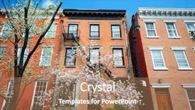  Presentation with new york city - Slide set with village new york city apartment background and a coral colored foreground