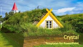  Presentation with village - Slide set featuring village of ancestors the recreated background and a tawny brown colored foreground