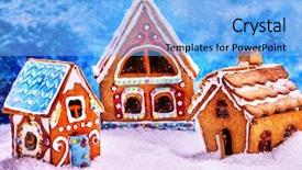  Presentation with cookie - Colorful slide deck enhanced with village of cookie colorful houses backdrop and a  colored foreground