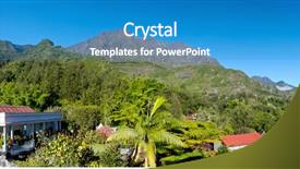  Presentation with hell - Amazing slide deck having village of hell-bourg reunion backdrop and a teal colored foreground