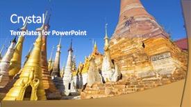  Presentation with ancient village - Theme having village of indein on inlay background and a  colored foreground