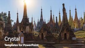  Presentation with ancient ruins - Cool new PPT layouts with village of indein on inlay backdrop and a  colored foreground