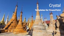  Presentation with ancient ruins - Cool new PPT theme with village of indein on inlay backdrop and a  colored foreground