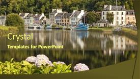  Presentation with river port - Slides featuring village-of-port-launay background and a tawny brown colored foreground
