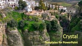  Presentation with islam andalusia - Slides with village of ronda in andalusia background and a tawny brown colored foreground