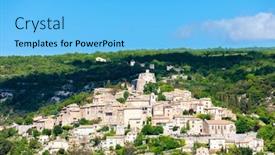  Presentation with france - Slide set enhanced with village-of-simiane-la-rotonde background and a light blue colored foreground