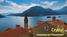  Presentation with kotor montenegro - Colorful PPT layouts enhanced with village perast on coast of boka kotor bay - montenegro - nature and architecture background backdrop and a tawny brown colored foreground