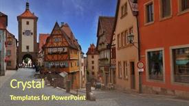  Presentation with bavaria - Amazing PPT theme having village road - medieval town of rothenburg backdrop and a tawny brown colored foreground