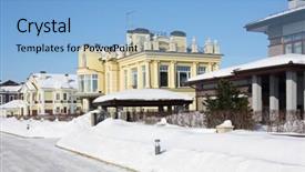  Presentation with two way street sign - PPT theme featuring salad varied on a metal tray shooting horizontal to taking advantage of the natural light coming through a window background and a coral colored foreground