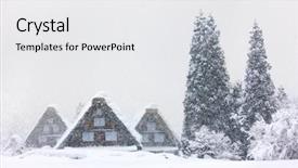  Presentation with travel japan - Amazing presentation having village shirakawa-go at winter backdrop and a white colored foreground