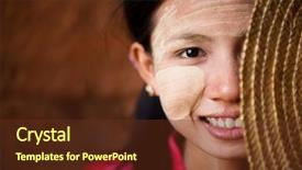  Presentation with portrait of a shy embarrassed - Slides having village student - portrait of beautiful shy young background and a  colored foreground