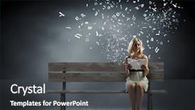  Presentation with reading - Audience pleasing theme consisting of village student - young pretty woman sitting backdrop and a  colored foreground