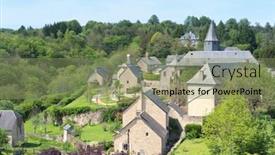  Presentation with village - Slide set featuring village-treignac-in-french-haute background and a seafoam green colored foreground