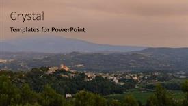  Presentation with france - Presentation theme featuring village-vinsobres-in-drome-department background and a coral colored foreground