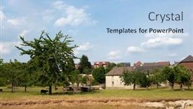 Presentation with dutch - PPT layouts having village-wijlre-in-dutch-province background and a light blue colored foreground