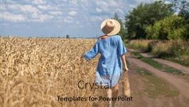  Presentation with straw - PPT layouts with village-woman-in-a-straw background and a coral colored foreground