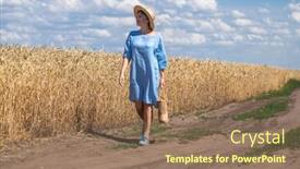  Presentation with straw - PPT layouts with village-woman-in-a-straw background and a  colored foreground